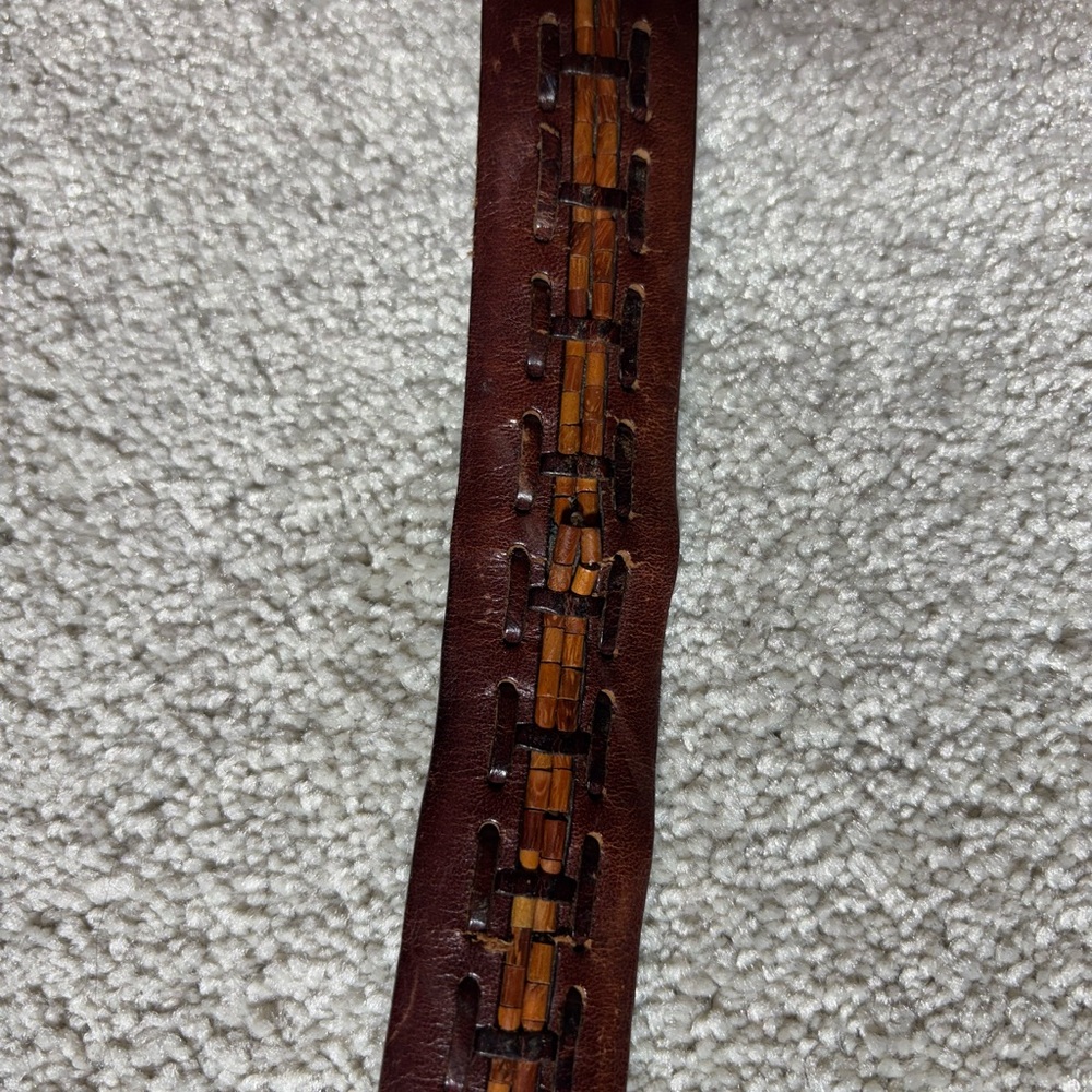 Brighton Men’s Sz 40 brown black‎ woven leather belt